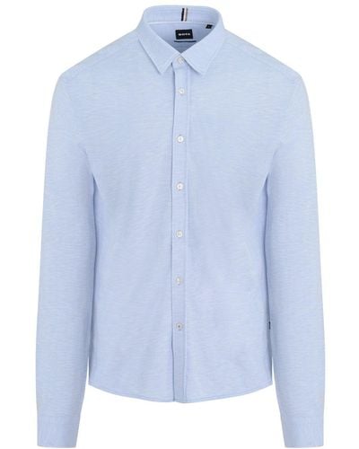 BOSS S Roan Kent Collar Shirt - Blue