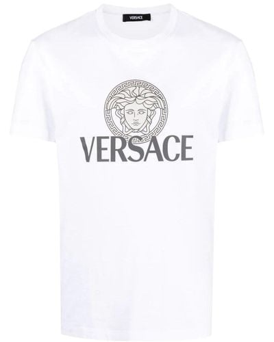Versace Medusa Compact Cotton T Shirt - White