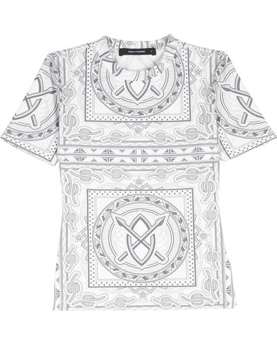 Daily Paper T-shirt à imprimé bandana MIDRA - Blanc