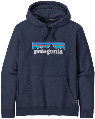 Patagonia Sweat à capuche oversize en coton mélangé - Bleu