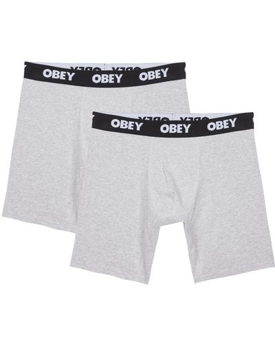 Obey Lot de 2 boxers - Gris