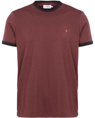 Farah Tee-shirt col rond slim-fit en coton - Rouge