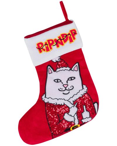 RIPNDIP Chaussette de noël - Rouge