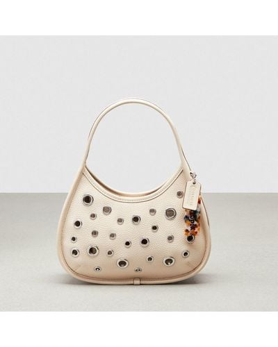 COACH Ergo Bag In Pebbled Topia Leather Grommets - Natural