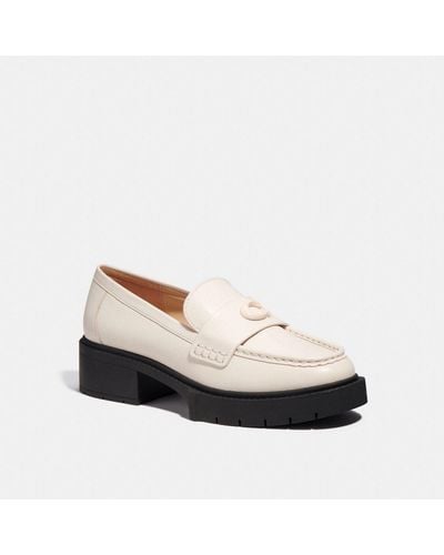 COACH Leah Leather Loafer - White