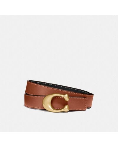 COACH Cts Sculpted C Reversible Leather Belt - Brown