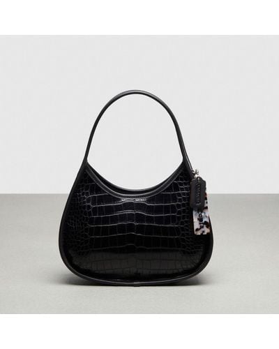 COACH Ergo Bag In Croc Embossed Topia Leather - Black