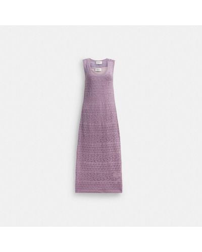 COACH Lace Knit Dress - Purple