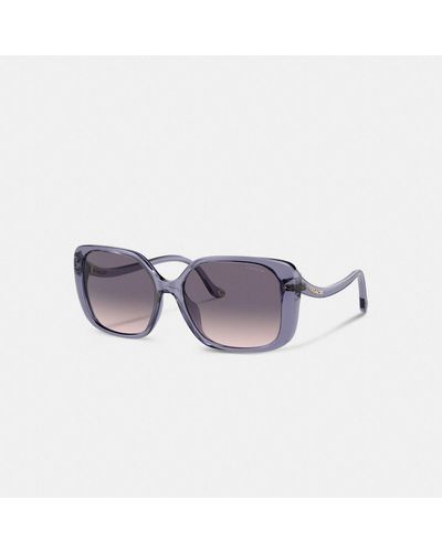 COACH Swoop Temple Rectangle Sunglasses - Purple