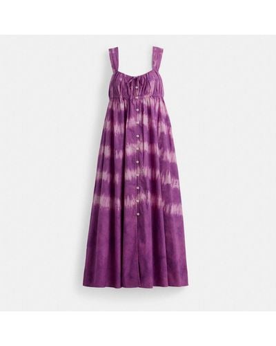 COACH Tie Dye Sleeveless Dress In Organic Cotton - Purple