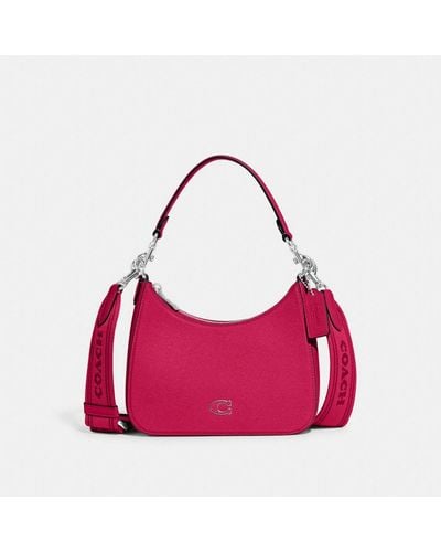 COACH Hobo Crossbody Bag With Signature Canvas - Pink