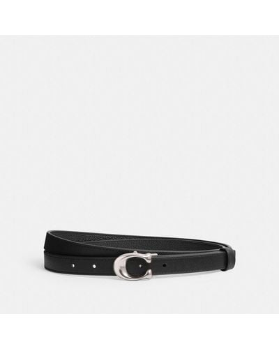 COACH Sculpted Signature Buckle Reversible Belt, 20mm - Black