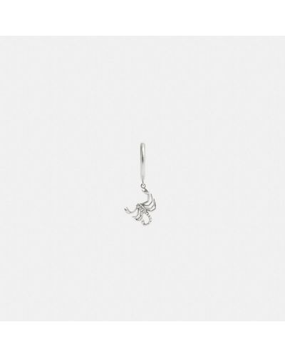 COACH Sterling Silver Scorpion Huggie Earring - White