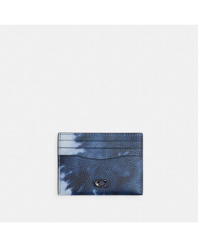 COACH Card Case With Tie Dye Print - Blue