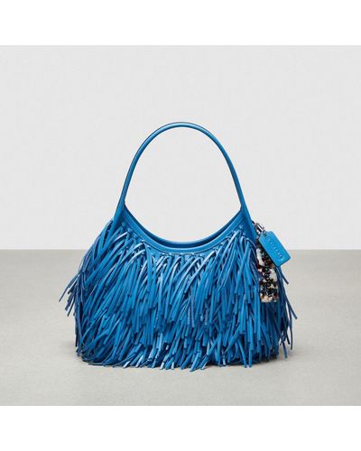COACH Ergo Bag In Upcrafted Fringe Leather - Blue