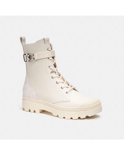 COACH Tucker Boot With Signature Canvas - Natural