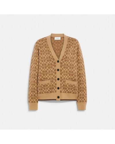 COACH Signature Cardigan - Natural