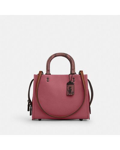 COACH Rogue Bag 25 In Colorblock With Snakeskin Detail - Purple