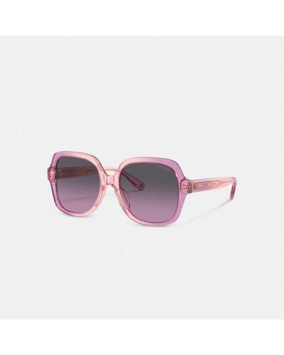 COACH Signature Ombré Oversized Square Sunglasses - Purple