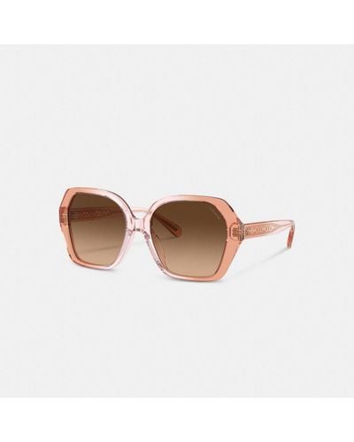 COACH Signature Ombré Geometric Square Sunglasses - Brown