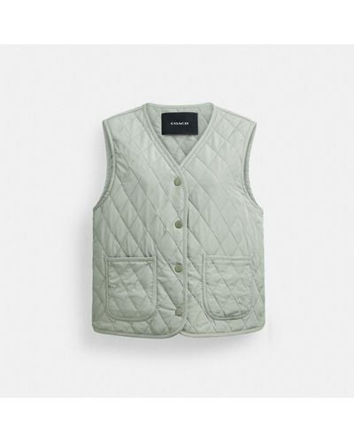 COACH Quilted Vest - Green