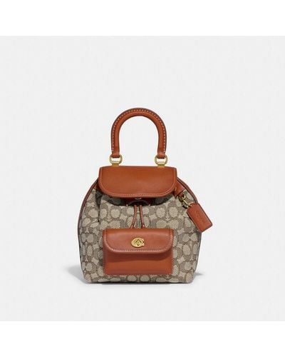 COACH Riya Backpack 21 In Signature Textile Jacquard - Brown