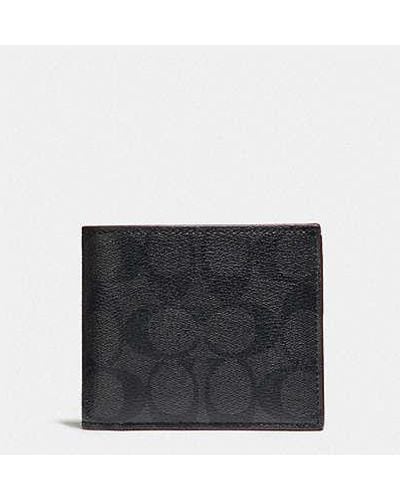 COACH 3 In 1 Wallet In Signature Canvas - Black