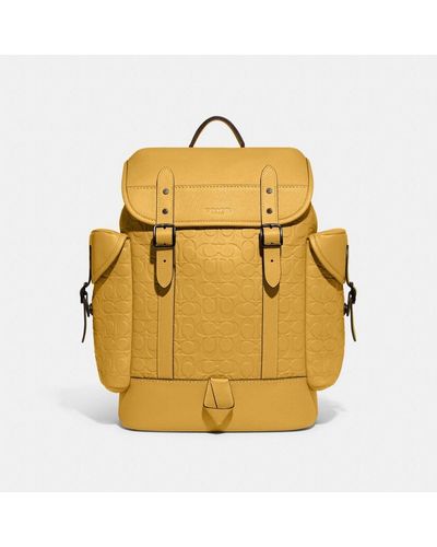 COACH Hitch Backpack In Signature Leather - Metallic