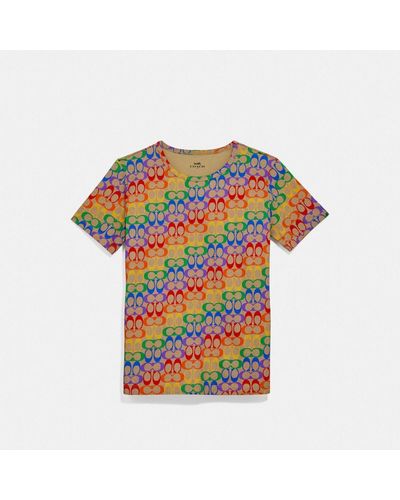 COACH Rainbow Signature T-shirt - Multicolor