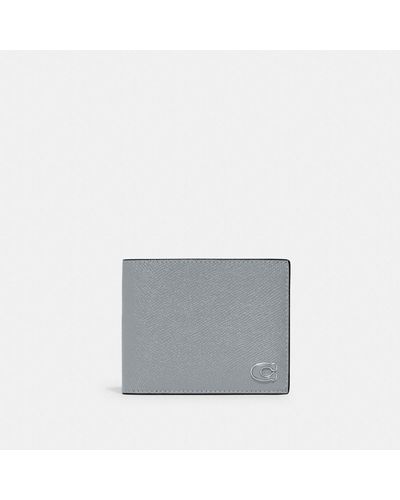 COACH 3 In 1 Wallet With Signature Canvas Interior - Grey
