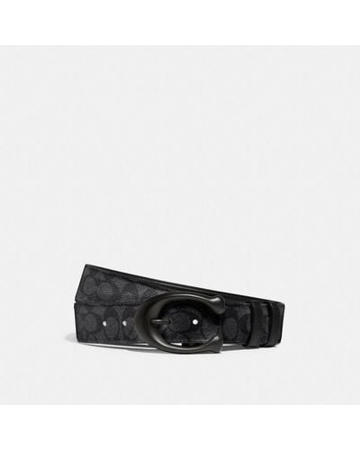 COACH Sculpted C Buckle Cut To Size Reversible Belt%2c 40mm - Black