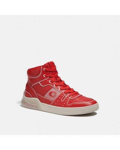 COACH Citysole High Top Sneaker With Trompe L'oeil - Red