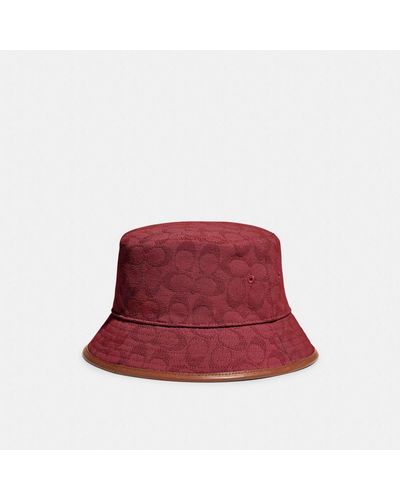 COACH Signature Jacquard Bucket Hat In Organic Cotton And Recycled Polyester - Red
