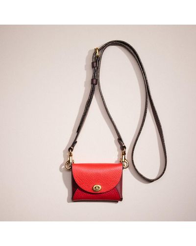 COACH Remade Small Colorblock Pouch Crossbody - Red