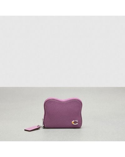 COACH Wavy Zip Around Wallet In Topia Leather - Purple