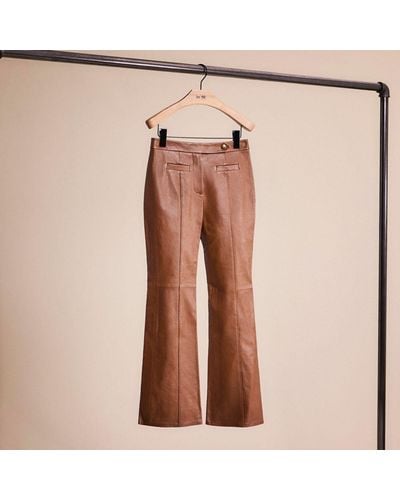 COACH Restored Leather Flare Pants - Multicolor