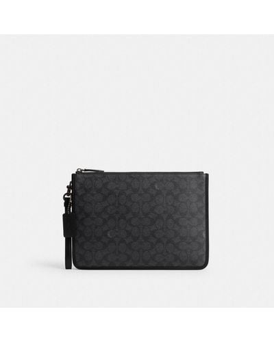 COACH Charter Pouch In Signature Canvas - Black