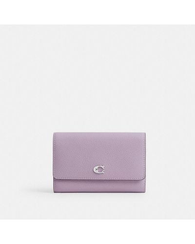 COACH Essential Medium Flap Wallet In Colorblock - Purple