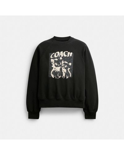 COACH The Lil Nas X Drop Signature Cats Crewneck Sweatshirt - Black