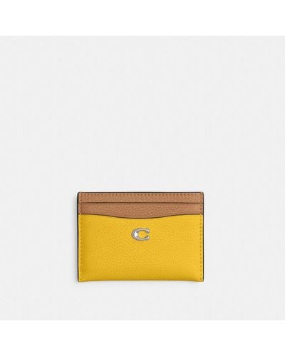 COACH Essential Card Case In Colorblock - Yellow