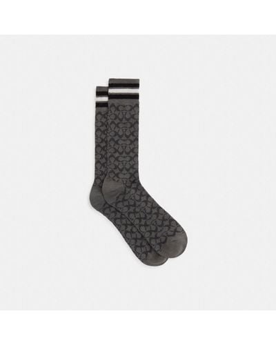 COACH Signature Calf Socks - Black