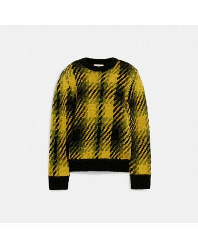 COACH Plaid Sweater - Yellow
