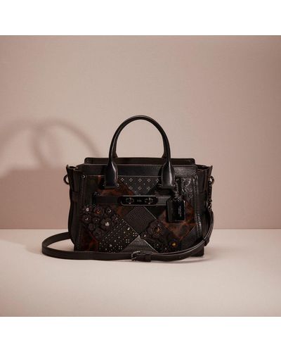 COACH Restored Swagger 27 With Embellished Canyon Quilt - Black