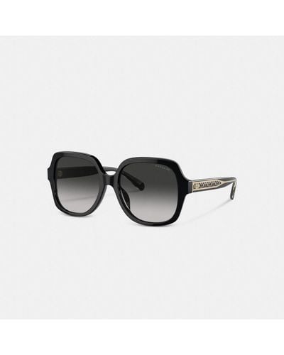 COACH Signature Ombré Oversized Square Sunglasses - Black