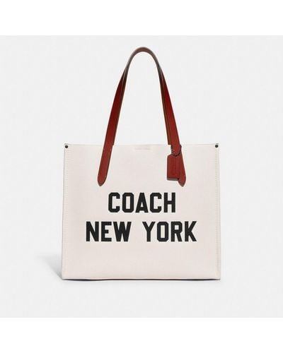 COACH Relay Tote Bag With Graphic - White