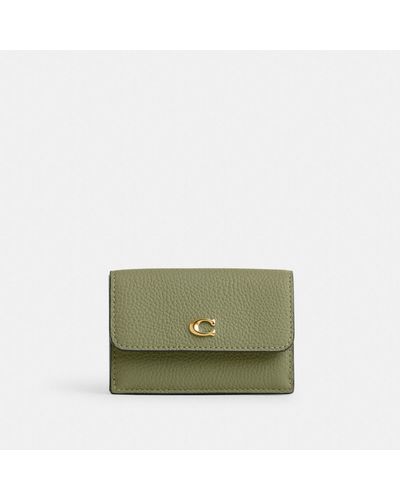 COACH Essential Mini Trifold Wallet - Green