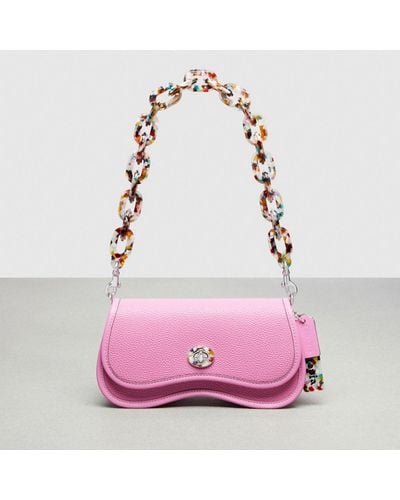 COACH Wavy Dinky Bag With Crossbody Strap - Pink