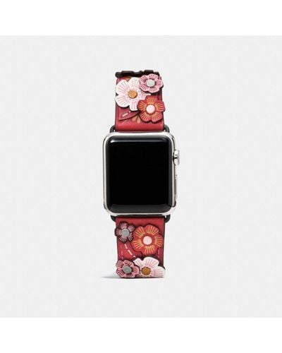 COACH Apple Watch® Strap With Tea Rose - Red
