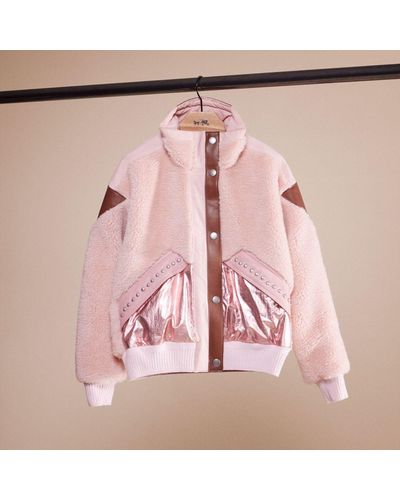 COACH Upcrafted Pieced Fleece Jacket - Pink