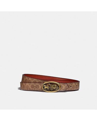 COACH Horse And Carriage Medallion Buckle Reversible Belt, 20 Mm - Brown